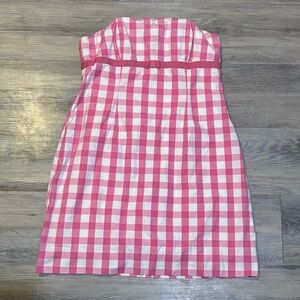 VTG Lilly Pulitzer strapless preppy Pink gingham cotton stretch mini dress Sz 6